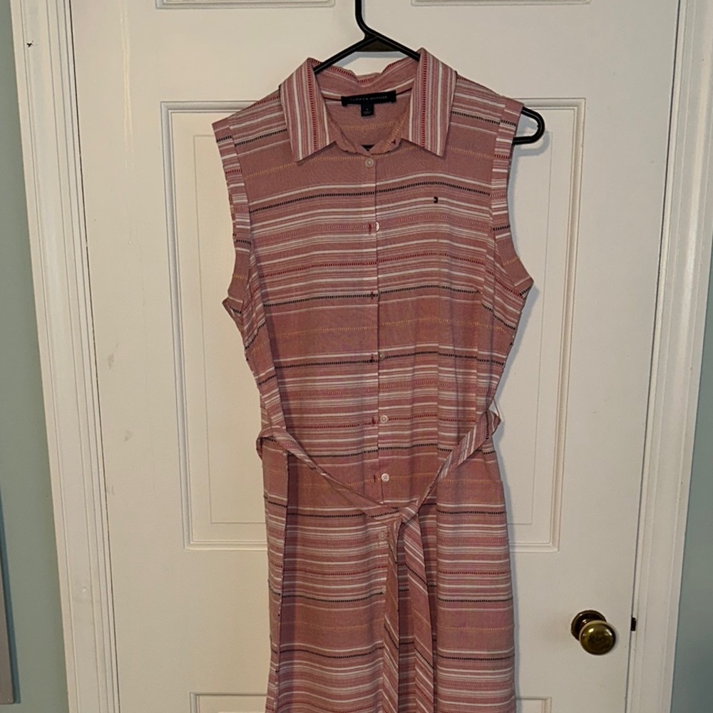 Tommy Hilfiger Striped Sleeveless Shirt Dress